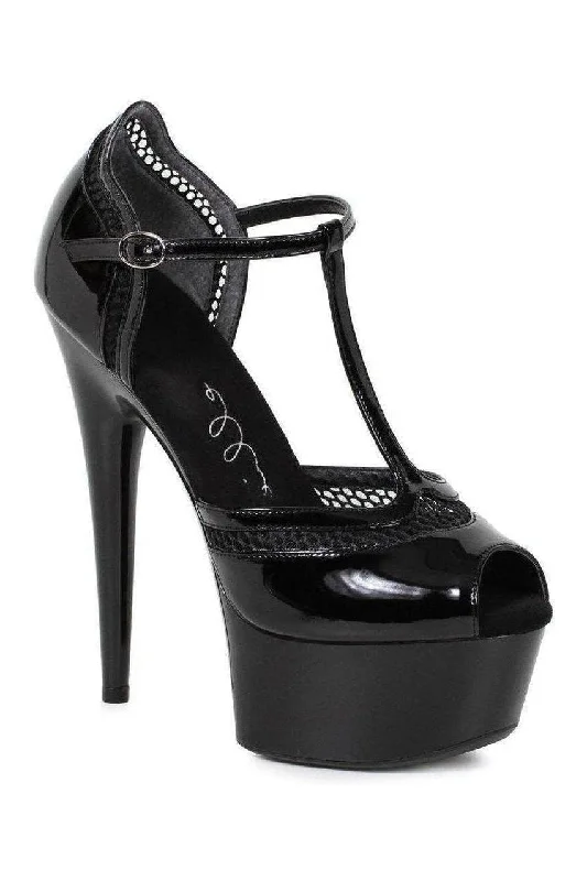 Women's platform stiletto heel pumps with a chunky sole609-HAILEY Platform Pump | Black Patent Women's platform stiletto heel pumps with a chunky sole609-HAILEY Platform Pump | Black Patent