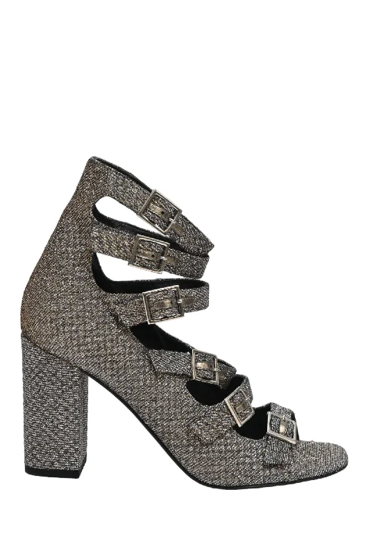 Women's prom stiletto heel pumps in a shimmery fabric[WS6940] Saint Laurent | High heel sandals
