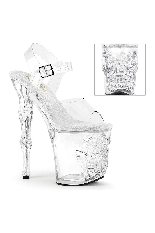 Women's Strap - Up Heeled Sandals with Rhinestone - Encrusted Strap in Purple for a Luxurious and Statement - Making PairRAPTURE-808 Sandal | Clear Vinyl Women's Strap - Up Heeled Sandals with Rhinestone - Encrusted Strap in Purple for a Luxurious and Statement - Making PairRAPTURE-808 Sandal | Clear Vinyl