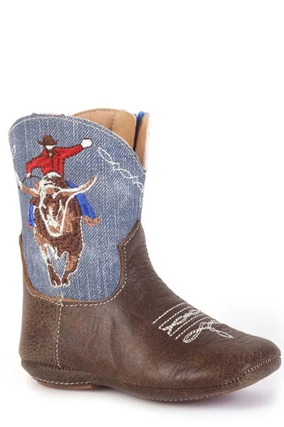 women's cowboy boots with spursRoper Cowbabies Bullrider Soft Sole Infant Boot