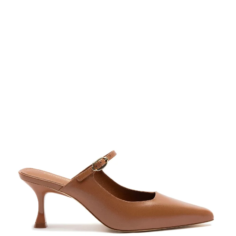 Women's satin - lined stiletto heel pumps for extra comfortInes Mule In Caramel Leather Women's satin - lined stiletto heel pumps for extra comfortInes Mule In Caramel Leather