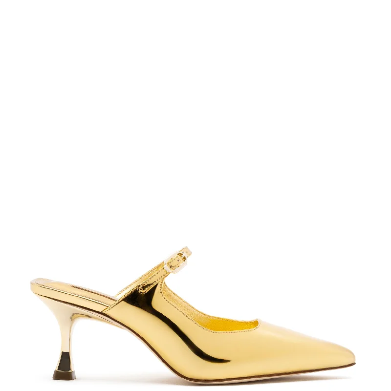 Women's date - night stiletto heel pumps with a sexy silhouetteInes Mule In Specchio Gold Women's date - night stiletto heel pumps with a sexy silhouetteInes Mule In Specchio Gold