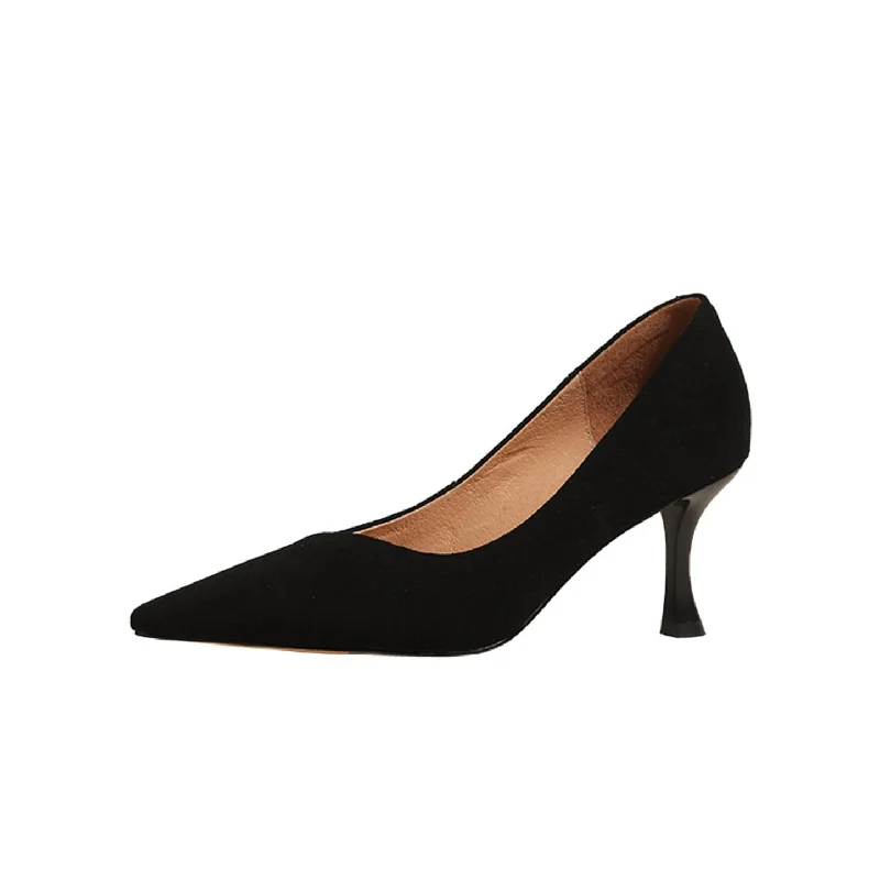 Women's studded stiletto heel pumps for an edgy lookTinaCus Handmade Suede Leather Women's Clear Pointed Toe Mid Heel Slip On Loafer Pumps Women's studded stiletto heel pumps for an edgy lookTinaCus Handmade Suede Leather Women's Clear Pointed Toe Mid Heel Slip On Loafer Pumps