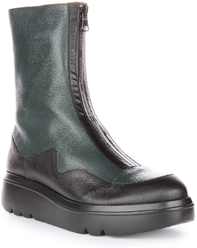 women's ankle boots with bow detailsWonders Livia In Dark Green For Women