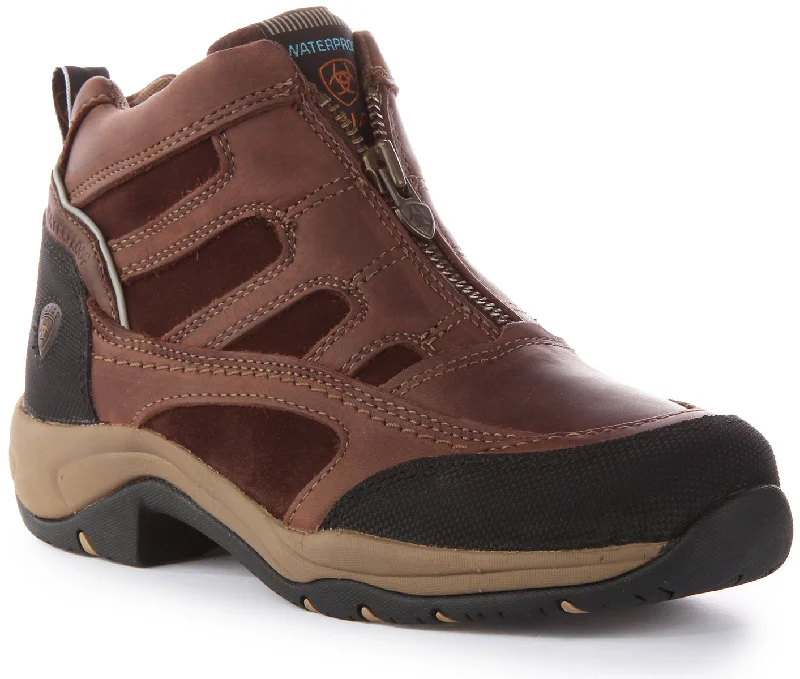women's ankle boots for dancingAriat Terrain Zip H20 In Brown Black For Women