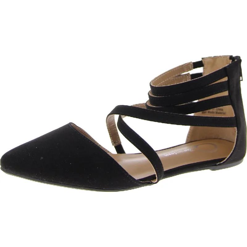 Women's Tassel - Trimmed Ballet Flats in Olive Green for a Trendy Twist Journee Collection Womens     Pointed Toe Slip On Ankle Strap