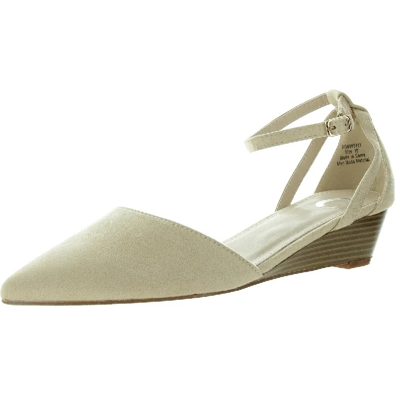 Women's Embroidered Floral Pattern Ballet Flats in White for a Spring - Inspired Outfit Journee Collection Womens Adjustable Faux Suede Ankle Strap