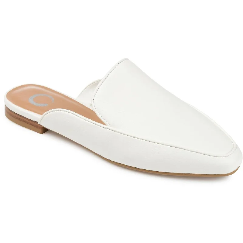 Women's Embroidered Floral Pattern Ballet Flats in White for a Spring - Inspired Outfit Journee Collection Womens Akza Solid Loafer Mule
