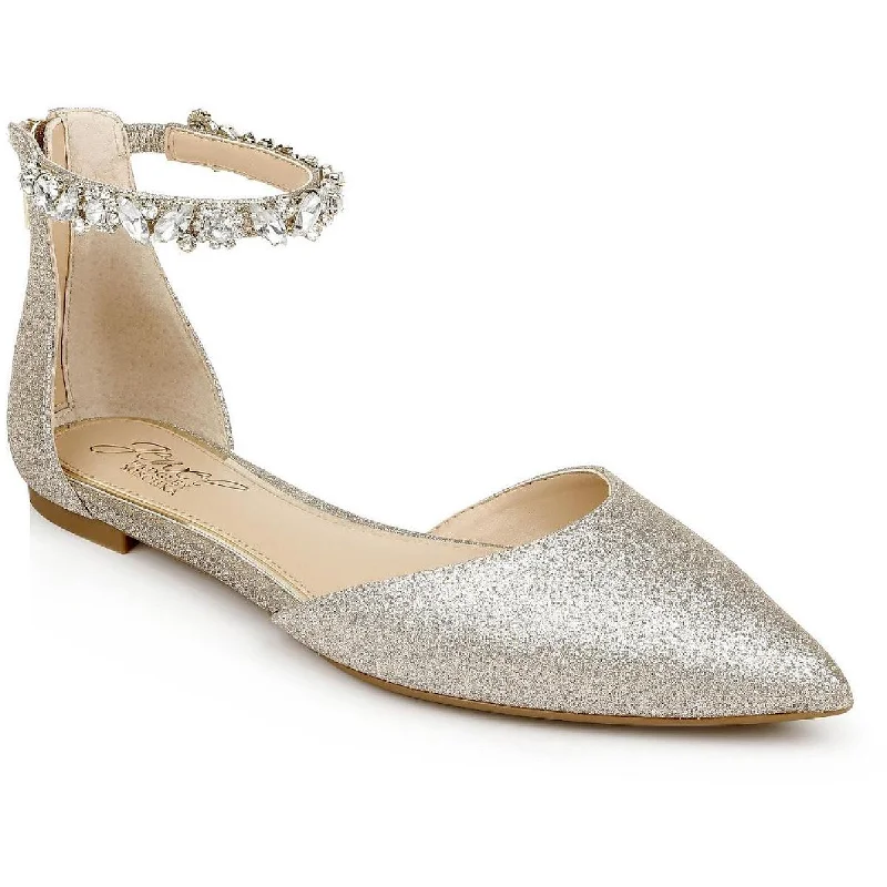 Women's Glitter - Embellished Ballet Flats in Silver for a Sparkly Party Look Jewel Badgley Mischka Womens Cassidy Jeweled Evening Pointed Toe Flats Women's Glitter - Embellished Ballet Flats in Silver for a Sparkly Party Look Jewel Badgley Mischka Womens Cassidy Jeweled Evening Pointed Toe Flats