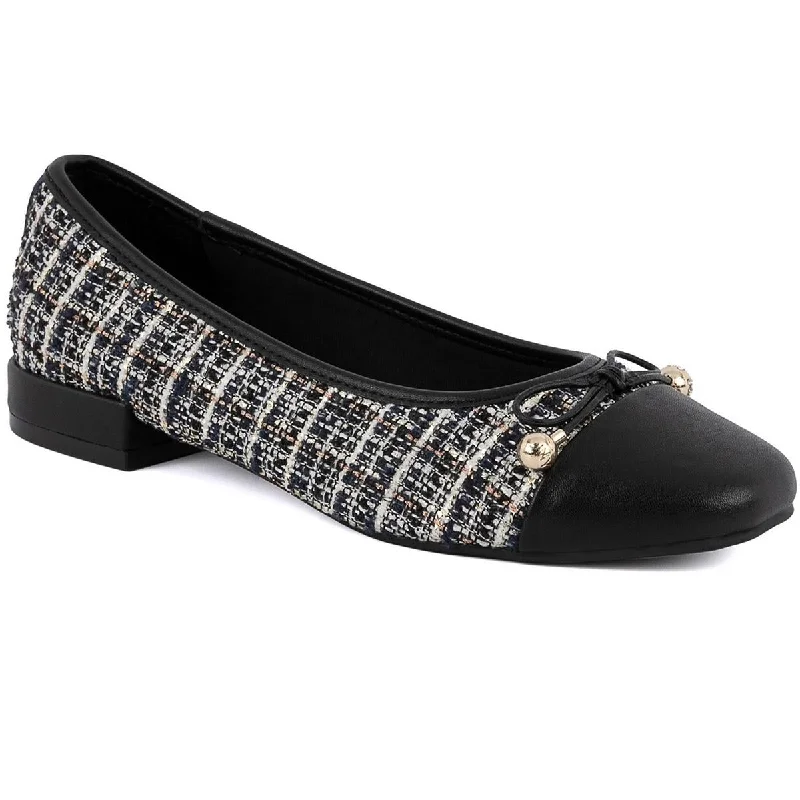 Women's Metallic Foil - Finish Ballet Flats in Gold for a Glamorous Night Out Jones New York Womens Marios Bow Knit Ballet Flats