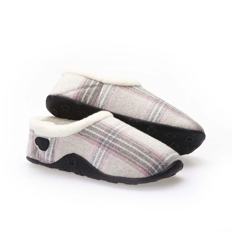 Women's Gel - Cushioned Slippers with a Soft Sole in Blue for All - Day Comfort Viv - Grey Pink Check Women's Slippers Women's Gel - Cushioned Slippers with a Soft Sole in Blue for All - Day Comfort Viv - Grey Pink Check Women's Slippers