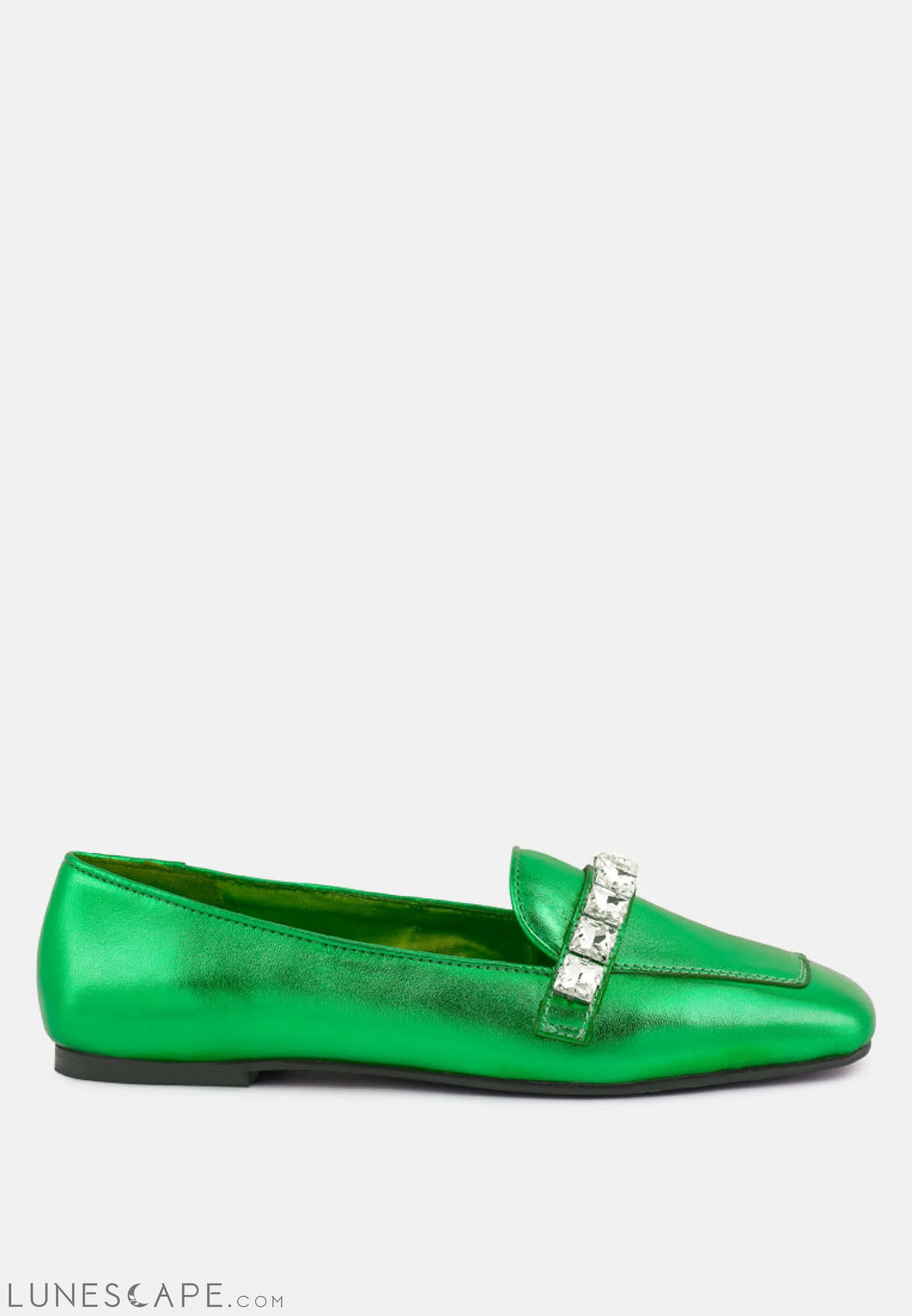 Women's Bow - Embellished Loafers in Red for a Feminine Touch Churros Green Metallic Diamante Leather Loafers Women's Bow - Embellished Loafers in Red for a Feminine Touch Churros Green Metallic Diamante Leather Loafers