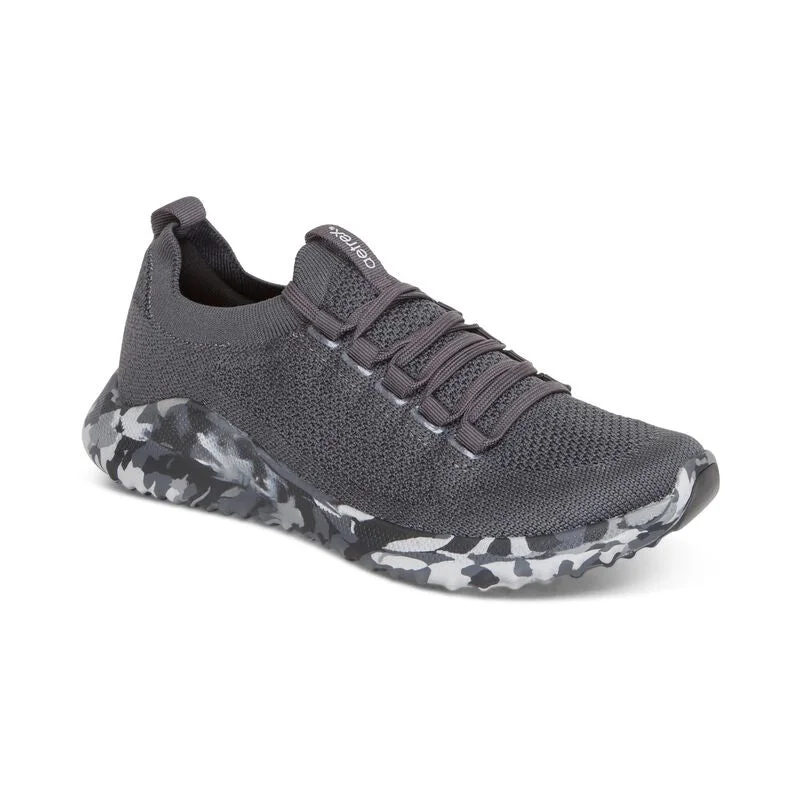 Women's casual shoes for picnics in the park Aetrex Carly Lace/Slip on Charcoal Camo AS206 Women's casual shoes for picnics in the park Aetrex Carly Lace/Slip on Charcoal Camo AS206
