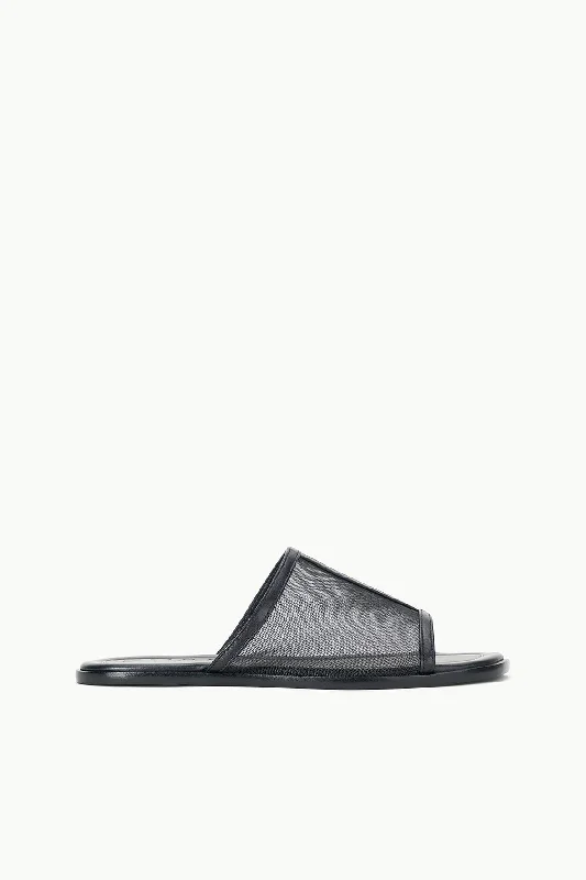 Women's Ballet Flat - Style Slippers with a Rhinestone Embellishment in Silver for a Glamorous Touch ALESSANDRA SANDAL | BLACK MESH Women's Ballet Flat - Style Slippers with a Rhinestone Embellishment in Silver for a Glamorous Touch ALESSANDRA SANDAL | BLACK MESH