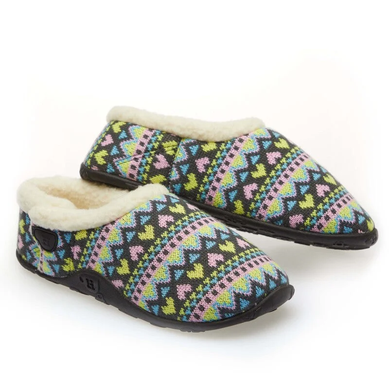 Women's Gel - Cushioned Slippers with a Soft Sole in Blue for All - Day Comfort Natalia - Pastel Heart Knit Women's Slippers Women's Gel - Cushioned Slippers with a Soft Sole in Blue for All - Day Comfort Natalia - Pastel Heart Knit Women's Slippers