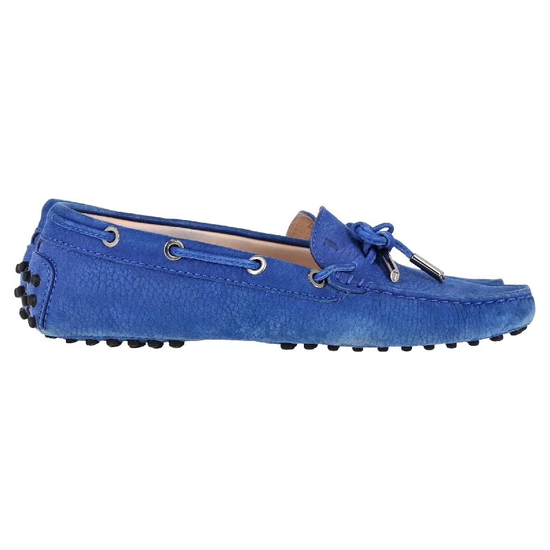 Women's Metallic Foil - Finish Loafers in Gold for a Glamorous Night Out Tod's Gommino Loafers in Blue Suede Women's Metallic Foil - Finish Loafers in Gold for a Glamorous Night Out Tod's Gommino Loafers in Blue Suede