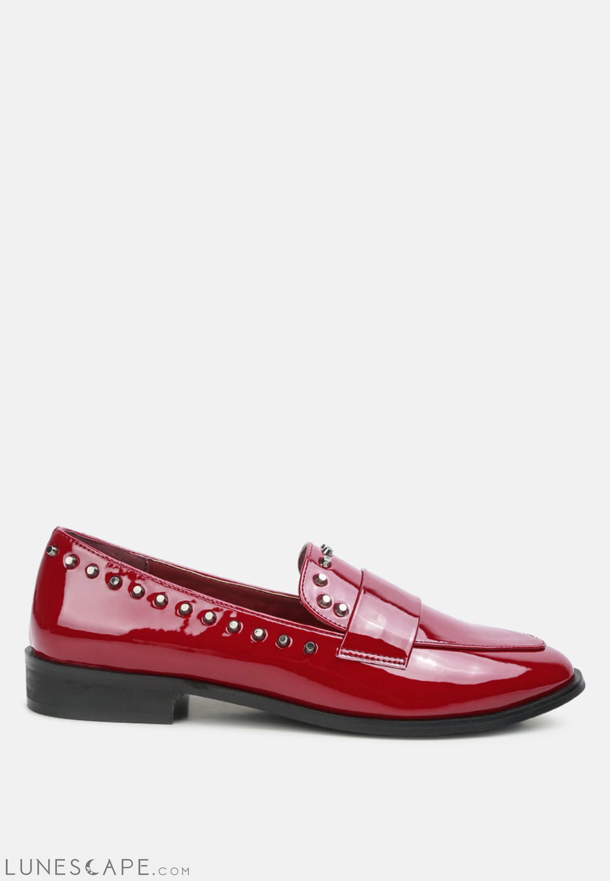 Women's Premium Leather Tassel Loafers in Dark Brown for a Classic Office Look Emilia Patent Stud Penny Loafers Women's Premium Leather Tassel Loafers in Dark Brown for a Classic Office Look Emilia Patent Stud Penny Loafers
