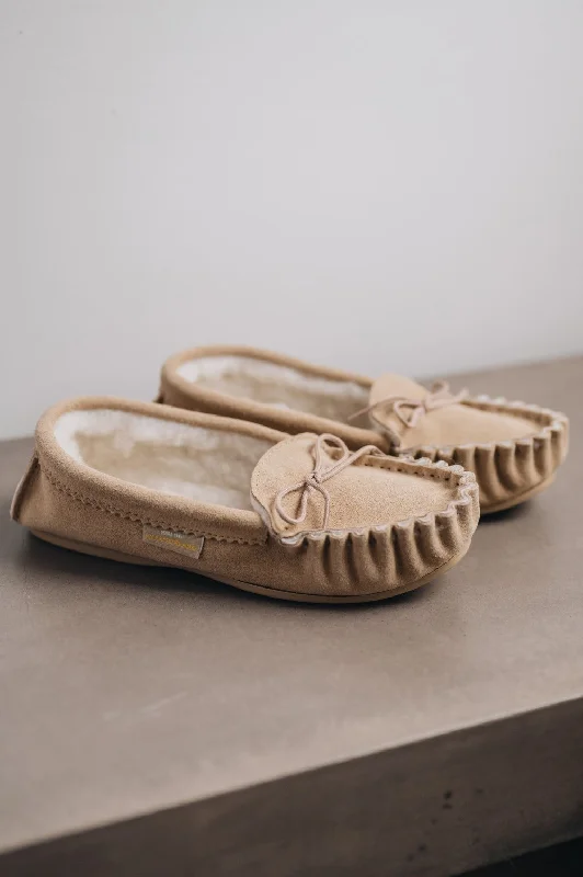 Women's Ballet Flat - Style Slippers with a Rhinestone Embellishment in Silver for a Glamorous Touch Women's Moccasin slippers Wool Lined with Sole