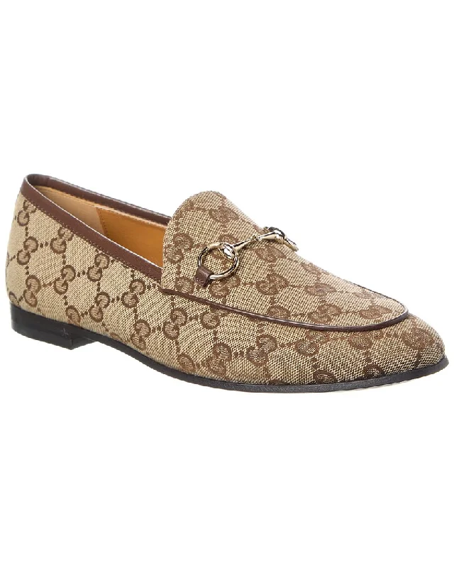 Women's Metallic Foil - Finish Loafers in Gold for a Glamorous Night Out Gucci Jordaan Gg Canvas Loafer Women's Metallic Foil - Finish Loafers in Gold for a Glamorous Night Out Gucci Jordaan Gg Canvas Loafer