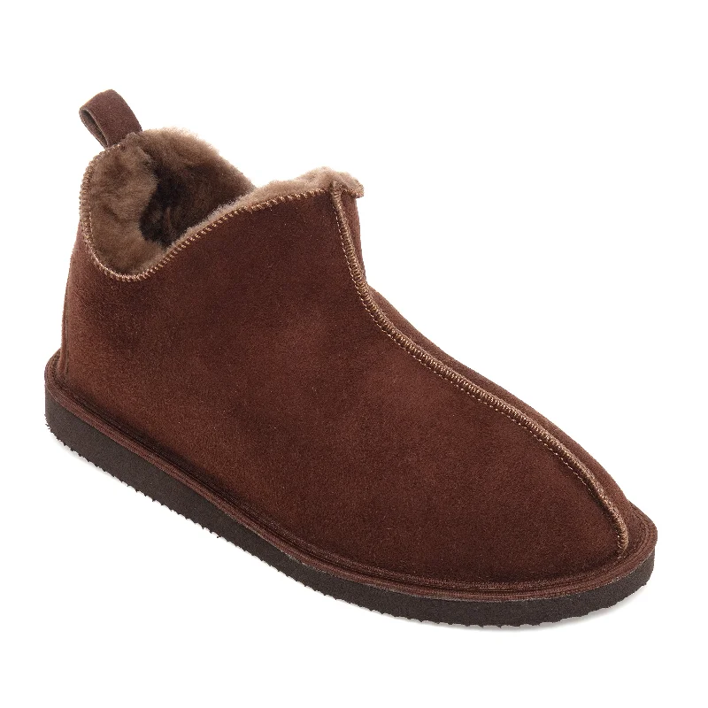 Women's Leather Slippers with a Hand - Stitched Design in Burgundy for Durability Alpin Sheepskin Slippers - Espresso Women's Leather Slippers with a Hand - Stitched Design in Burgundy for Durability Alpin Sheepskin Slippers - Espresso