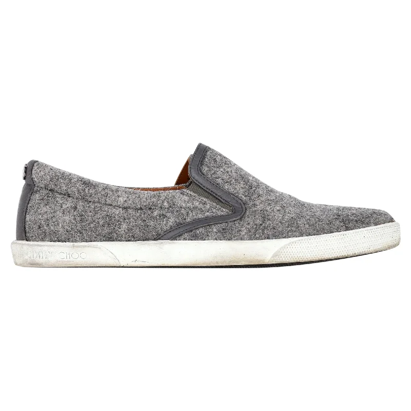 Women's Bow - Embellished Loafers in Red for a Feminine Touch Jimmy Choo Slip-On Loafers in Grey Wool Women's Bow - Embellished Loafers in Red for a Feminine Touch Jimmy Choo Slip-On Loafers in Grey Wool