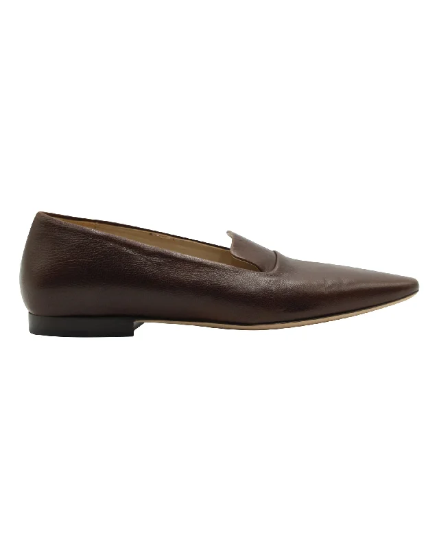 Women's Bow - Embellished Loafers in Red for a Feminine Touch Theory Loafers in Brown Leather Women's Bow - Embellished Loafers in Red for a Feminine Touch Theory Loafers in Brown Leather