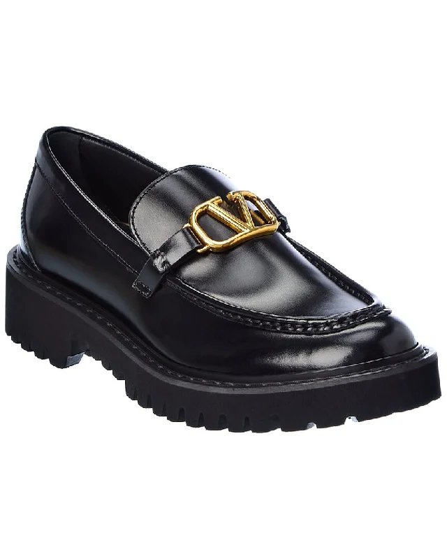 Women's Fur - Lined Loafers in Tan for a Cozy Winter Option Valentino VLogo Signature Leather Loafer Women's Fur - Lined Loafers in Tan for a Cozy Winter Option Valentino VLogo Signature Leather Loafer
