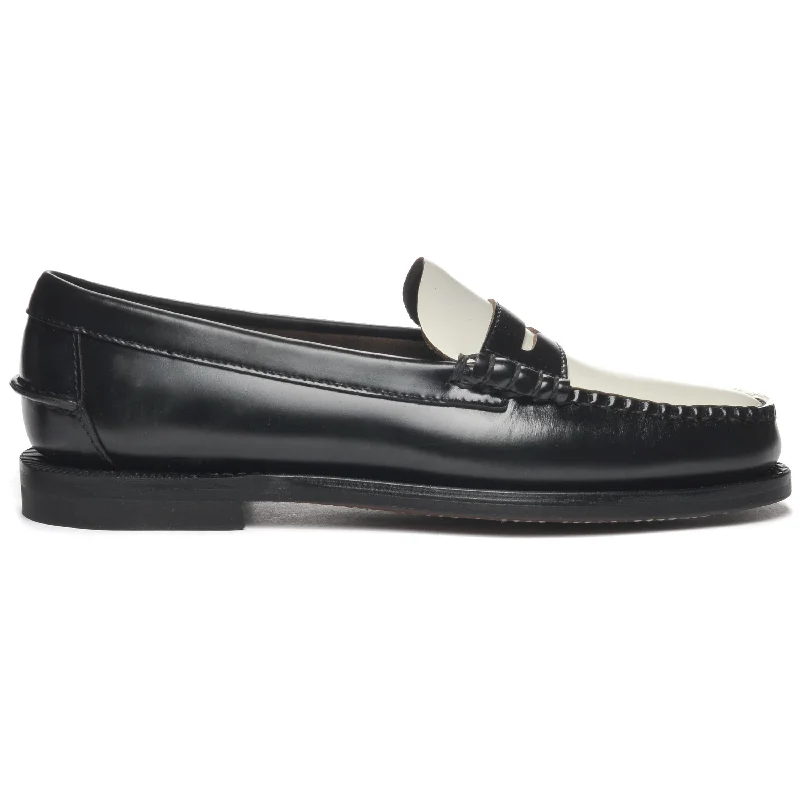 Women's Cashmere - Lined Loafers in Burgundy for Warmth in Winter Classic Dan Woman - Black & White