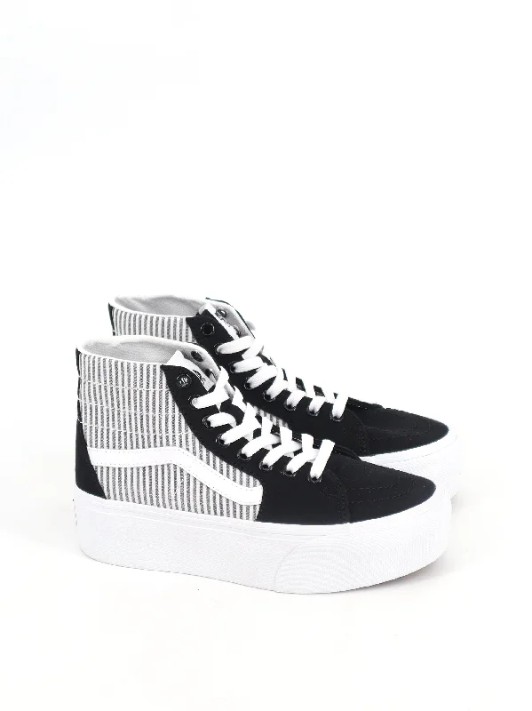 Women's casual shoes with memory foam insoles for extra comfort Women's Striped High Sneakers,Black/Grey Women's casual shoes with memory foam insoles for extra comfort Women's Striped High Sneakers,Black/Grey