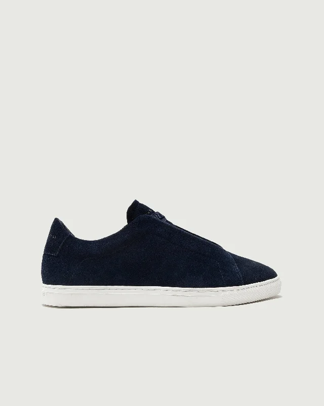 Women's Geometric - Patterned Loafers in Multicolor for a Fashion - Forward Look Low 1 Laceless | Navy Suede Women's Geometric - Patterned Loafers in Multicolor for a Fashion - Forward Look Low 1 Laceless | Navy Suede