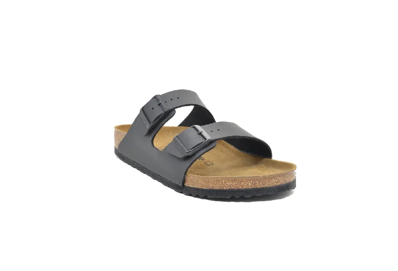 Orthopedic Women's Sandals with Arch Support in Gray for Foot HealthBIRKENSTOCK Arizona Birko-Flor Orthopedic Women's Sandals with Arch Support in Gray for Foot HealthBIRKENSTOCK Arizona Birko-Flor