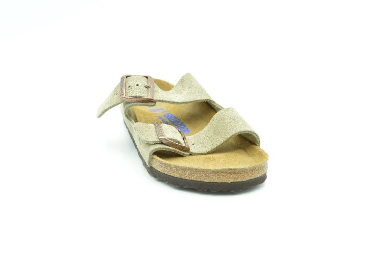 Women's Leather - Strapped Sandals with a Braided Detail in Brown for a Rustic AppealBIRKENSTOCK Arizona Soft Footbed Suede Leather Women's Leather - Strapped Sandals with a Braided Detail in Brown for a Rustic AppealBIRKENSTOCK Arizona Soft Footbed Suede Leather