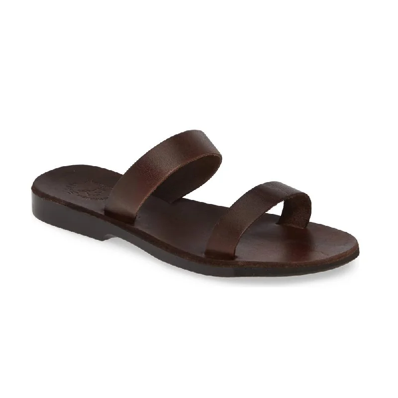 Adjustable Strap Women's Sandals with a Padded Heel in Pink for a Custom FitAda - Leather Double Strap Sandal | Brown Adjustable Strap Women's Sandals with a Padded Heel in Pink for a Custom FitAda - Leather Double Strap Sandal | Brown