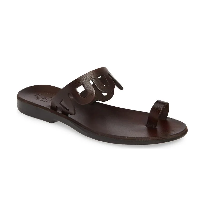 Women's Sandals with a Wedge Heel and a Tassel Detail in Orange for a Trendy LookAja - Leather Flat Sandal | Brown Women's Sandals with a Wedge Heel and a Tassel Detail in Orange for a Trendy LookAja - Leather Flat Sandal | Brown