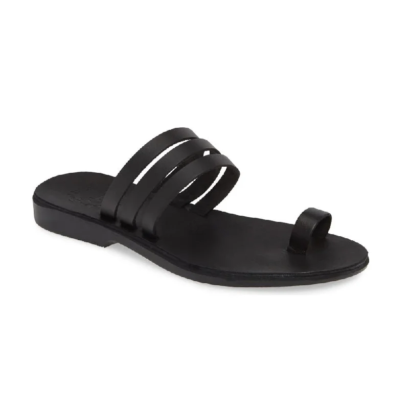 Elastic - Strap Women's Sandals with a Padded Toe in Teal for Easy On - and - OffAngela - Leather Slip On Sandal | Black Elastic - Strap Women's Sandals with a Padded Toe in Teal for Easy On - and - OffAngela - Leather Slip On Sandal | Black