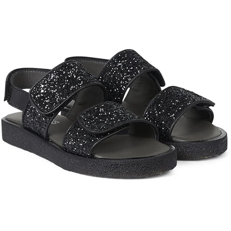 Adjustable Strap Women's Sandals with a Padded Heel in Pink for a Custom FitAngulus Glitter Sandal W. Velcro Black/Black Glitter Adjustable Strap Women's Sandals with a Padded Heel in Pink for a Custom FitAngulus Glitter Sandal W. Velcro Black/Black Glitter