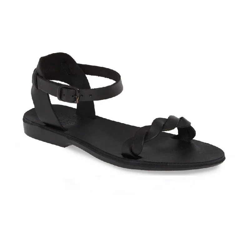Plus Size Women's Wide - Width Platform Sandals in Black for Added Comfort and HeightArden - Leather Ankle Strap Sandal | Black Plus Size Women's Wide - Width Platform Sandals in Black for Added Comfort and HeightArden - Leather Ankle Strap Sandal | Black