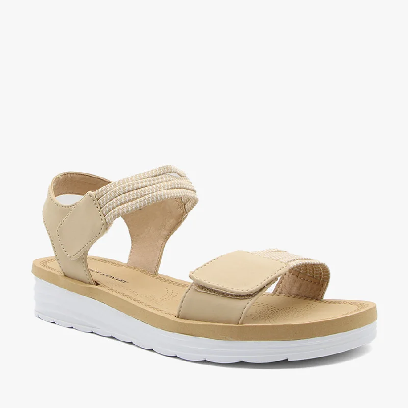 Women's Sandals with a Floral - Printed Upper in Pink for a Feminine Spring LookBELLE BEIGE