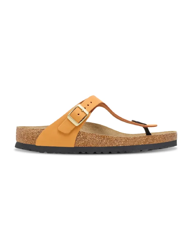 Women's Strappy Gladiator Sandals with Buckle Closures in Tan for a Boho LookBirkenstock Gizeh Nubuck Leather Burnt Orange Sandals