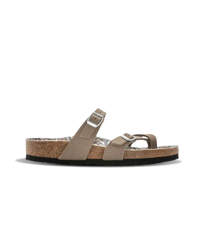Women's Ankle - Strap Sandals with a Block Heel in Red for a Sophisticated StyleBirkenstock Mayari Synthetic Paisley Grey Taupe Vegan Sandals Women's Ankle - Strap Sandals with a Block Heel in Red for a Sophisticated StyleBirkenstock Mayari Synthetic Paisley Grey Taupe Vegan Sandals
