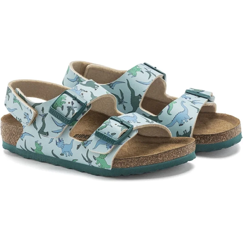 Women's Leather - Strapped Sandals with a Braided Detail in Brown for a Rustic AppealBirkenstock Milano HL K BFDD Big Dino L. Blue Sandals Women's Leather - Strapped Sandals with a Braided Detail in Brown for a Rustic AppealBirkenstock Milano HL K BFDD Big Dino L. Blue Sandals