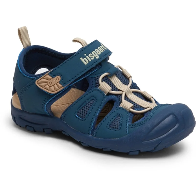 Elastic - Strap Women's Sandals with a Padded Toe in Teal for Easy On - and - OffBisgaard Parker Velcro Sandal Navy Elastic - Strap Women's Sandals with a Padded Toe in Teal for Easy On - and - OffBisgaard Parker Velcro Sandal Navy