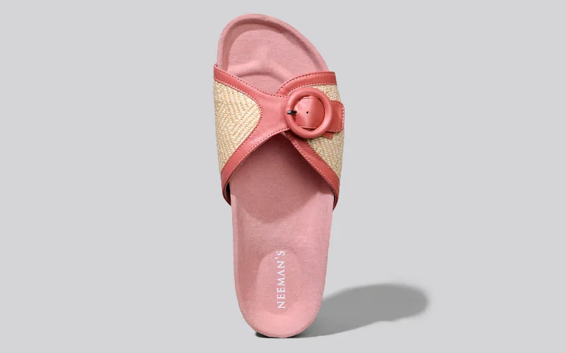 Women's Ankle - Strap Sandals with a Block Heel in Red for a Sophisticated StyleBoheme Chic Slides : Peach Women's Ankle - Strap Sandals with a Block Heel in Red for a Sophisticated StyleBoheme Chic Slides : Peach