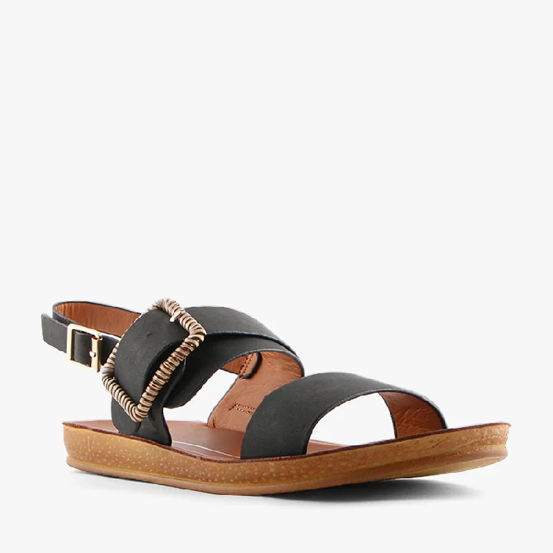 Elastic - Strap Women's Sandals with a Padded Toe in Teal for Easy On - and - OffBRIDIE BLACK Elastic - Strap Women's Sandals with a Padded Toe in Teal for Easy On - and - OffBRIDIE BLACK