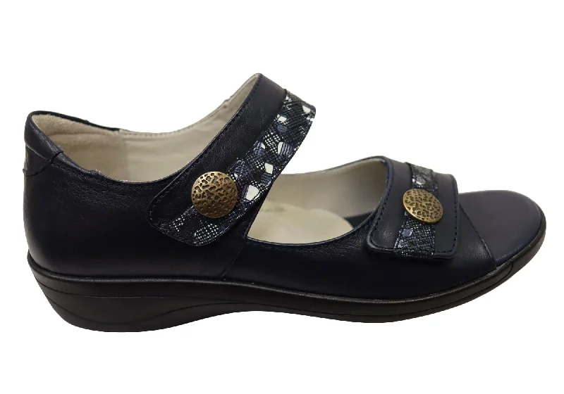 Waterproof Women's Rubber Beach Sandals with Arch Support in Blue for Water ActivitiesCabello Comfort RE3403 Womens European Comfortable Leather Sandals Waterproof Women's Rubber Beach Sandals with Arch Support in Blue for Water ActivitiesCabello Comfort RE3403 Womens European Comfortable Leather Sandals
