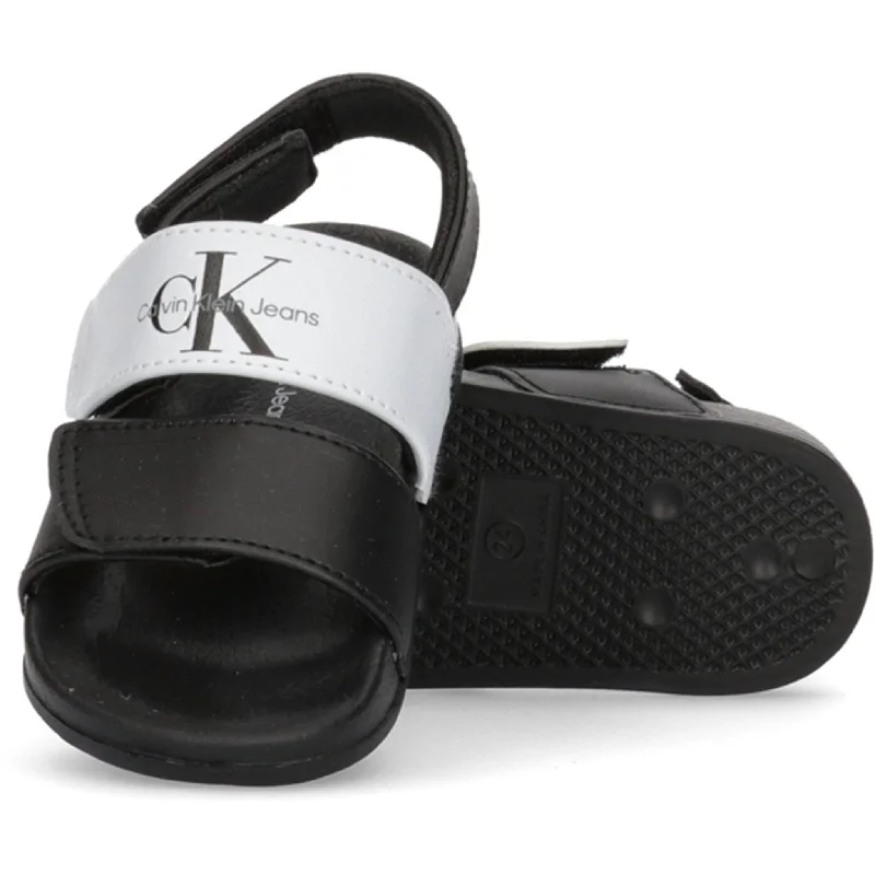 Women's Flat Slide Sandals with a Memory Foam Insole in White for All - Day ComfortCalvin Klein Velcro Sandal Black/White Women's Flat Slide Sandals with a Memory Foam Insole in White for All - Day ComfortCalvin Klein Velcro Sandal Black/White