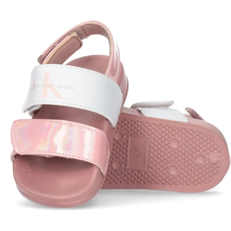 Shock - Absorbing Women's Sandals with a Soft Insole in Black for Active LifestylesCalvin Klein Velcro Sandal Pink/White Shock - Absorbing Women's Sandals with a Soft Insole in Black for Active LifestylesCalvin Klein Velcro Sandal Pink/White