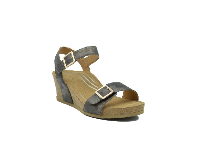 Plus Size Women's Wide - Width Platform Sandals in Black for Added Comfort and HeightAETREX Lexa Quarter Strap Wedge Plus Size Women's Wide - Width Platform Sandals in Black for Added Comfort and HeightAETREX Lexa Quarter Strap Wedge