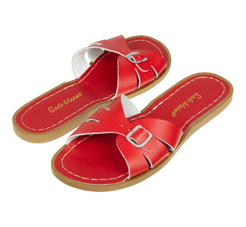 Child - Friendly Women's Sandals with a Secure Buckle in Purple for Moms on the GoClassic Slide Red Womens Sandal Child - Friendly Women's Sandals with a Secure Buckle in Purple for Moms on the GoClassic Slide Red Womens Sandal