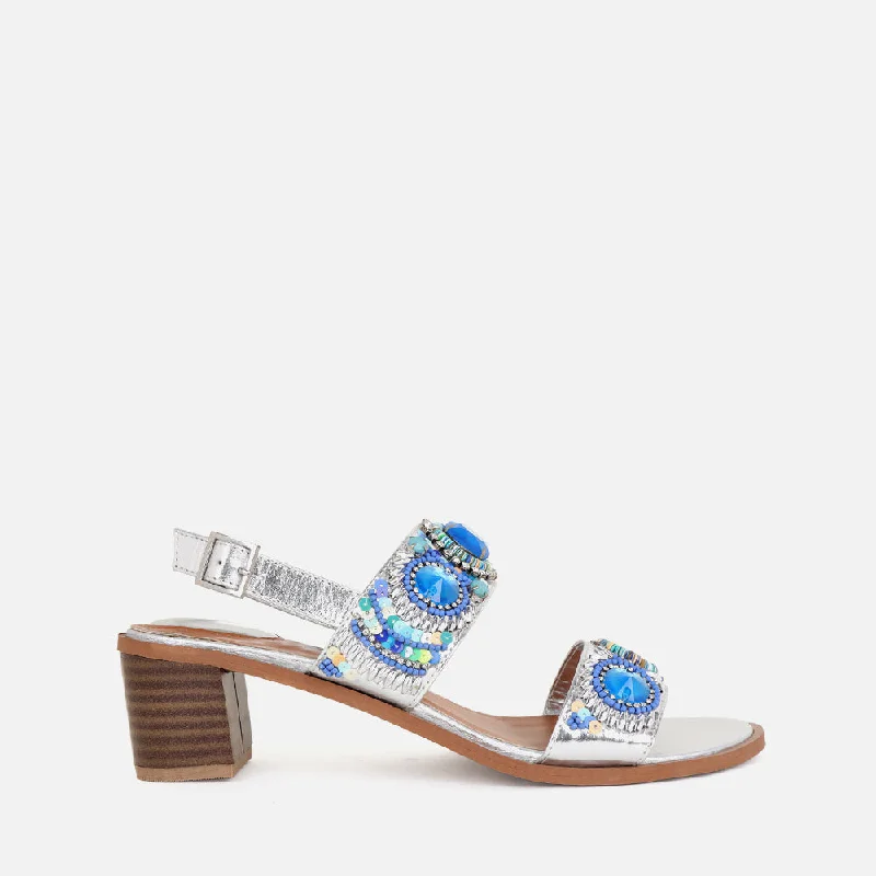 Women's Rhinestone - Embellished Open - Toe Sandals in Silver for a Glamorous Party LookAafreen Women's Rhinestone - Embellished Open - Toe Sandals in Silver for a Glamorous Party LookAafreen